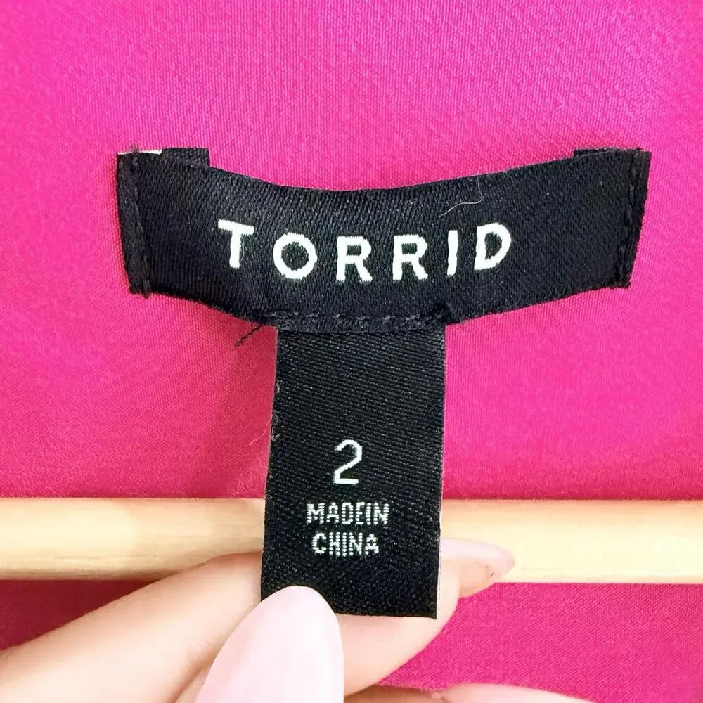 Torrid Womens Hot Pink Studio Blazer Jacket Size 2X W5052 - Picture 4 of 6